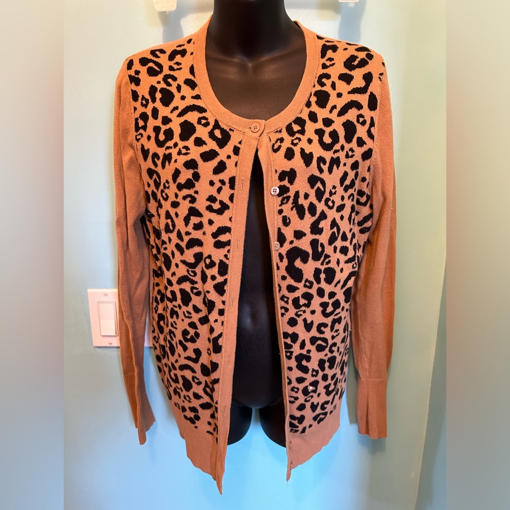 Merona leopard print sweater cardigan